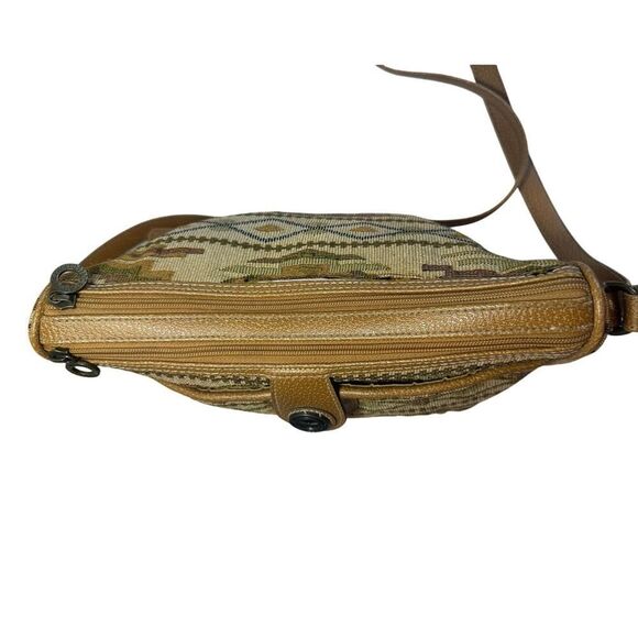 Vintage 90s Tan Aztec Southwestern Tribal Tapestry Purse Crossbody Bag - Picture 8 of 16